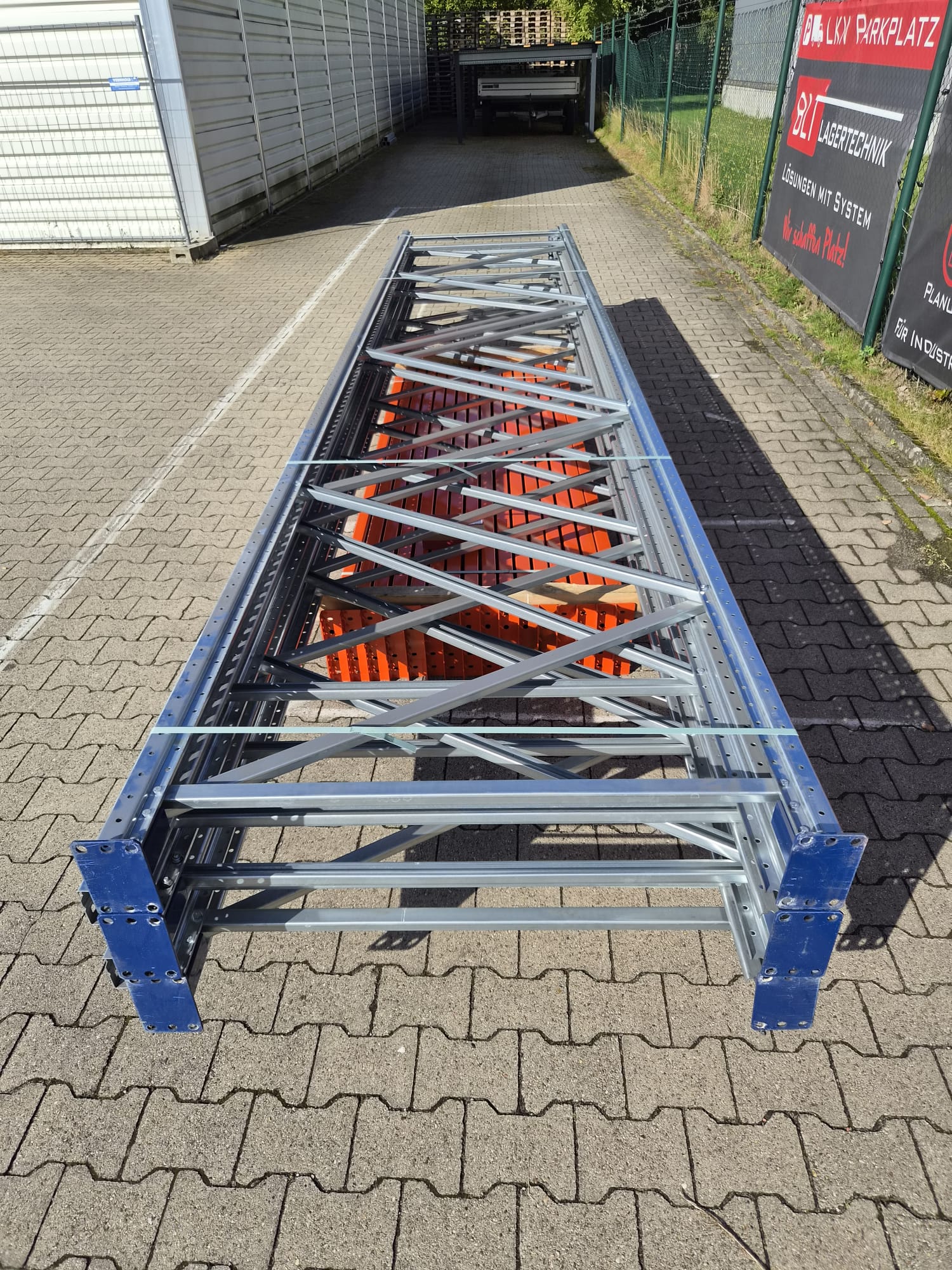 BLT PR55 Palettenregal – ca. 11,20 lfm | Höhe 5,50 m | Boden + 2 | Gebraucht-/Neuware BLT PR55 Palettenregal – ca. 11,20 lfm | Höhe 5,50 m | Boden + 2 | Gebraucht-/Neuware